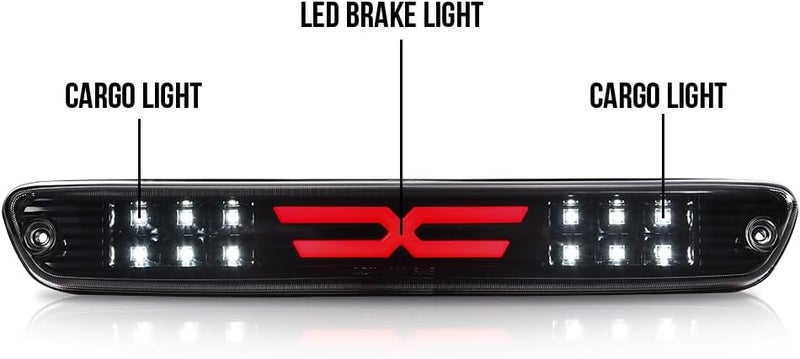 GPLUS LED 3rd Third Center High Mount X Stop Light Lamp Compatible with Chevy Colorado 2004-2012/Fit GMC Canyon 2006-2008 Isuzu I-Series Tail Brake Light 15286505 - Image 4